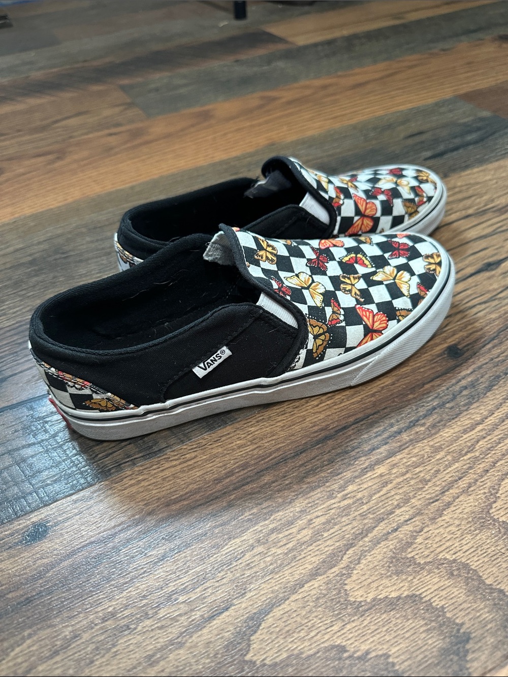 Vans Women’s Checkerboard Butterfly Slip‑On Sneakers - Picture 3 of 5